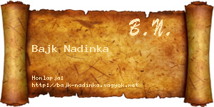 Bajk Nadinka névjegykártya